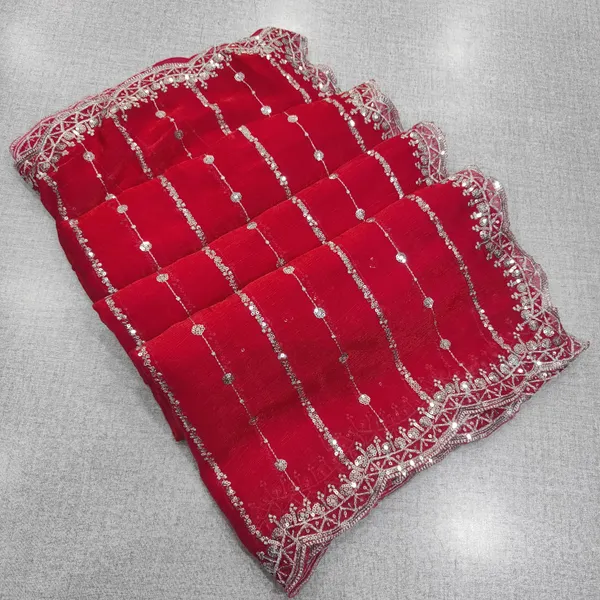 Trending Fendy Silk Saree With Complete Zari and Sequence Work  | SR179